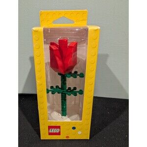 LEGO Decorative Red Rose Display • Glued Elements • Boxed Gift Item • 852786